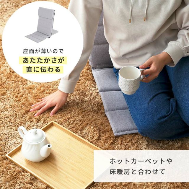 座椅子 背もたれ 18段階ギア フロアチェア 幅47×奥行86-110×高さ