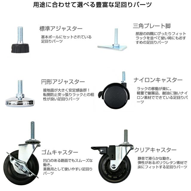 基本ポール 長さ54.5cm ポール径25mm ルミナス スチールラック パーツ