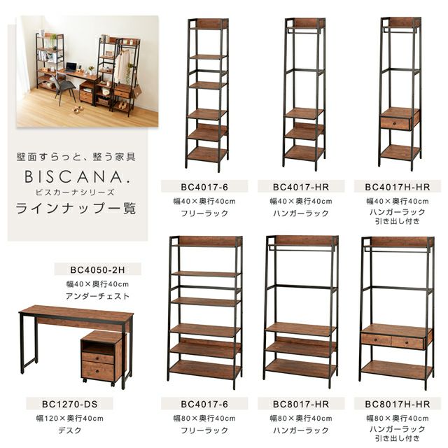 ハンガーラック 幅40cm ビスカーナ 幅40×奥行40×高さ169cm