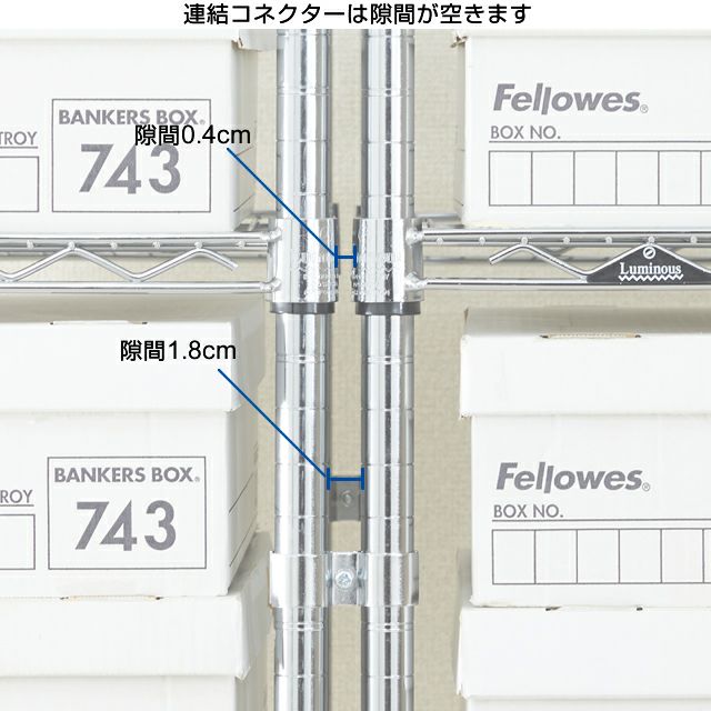 ポール連結コネクター ルミナス スチールラック ポール径25mm用パーツ