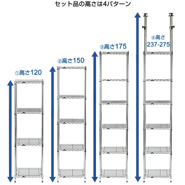 スチールラック 幅35cm 4段 ルミナスライト スチールラック 幅