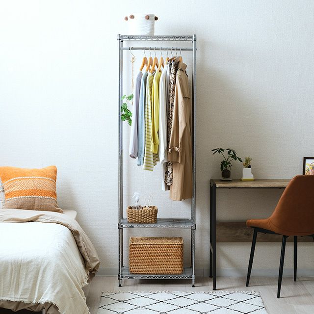 ハンガーラック 幅65cm 3段 ルミナスライト スチールラック 幅64.5