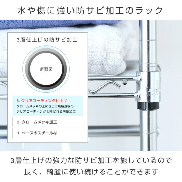 23415 ハンガーラック 3段 スチールラック L SISTEM 23415 ハンガーラック 3段 スチールラック METAL SISTEM