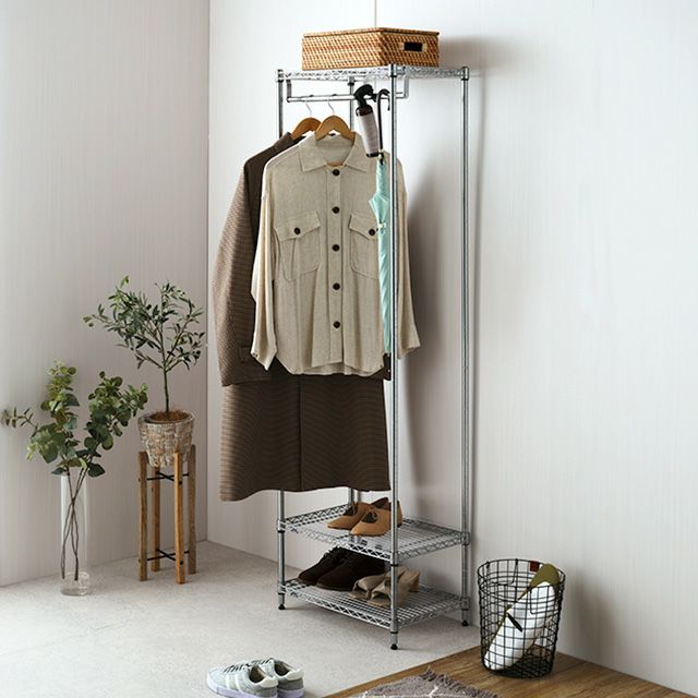 ハンガーラック 幅65cm 3段 ルミナスライト スチールラック 幅64.5