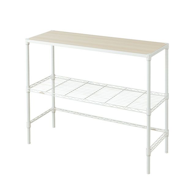 キッチンラック 幅110cm 2段 ルミナスラテ スチールラック ゴミ箱上 幅