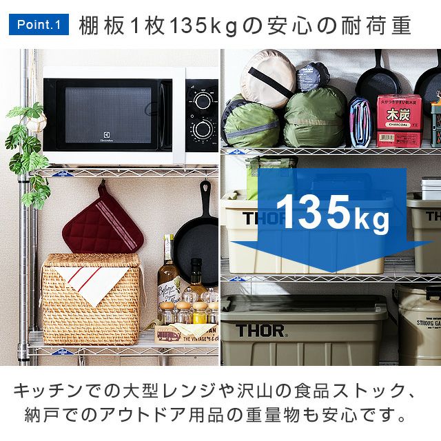 スチールラック 幅150cm 5段 ルミナススリム スチールラック 幅152