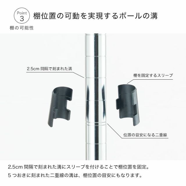 スチールラック 幅45cm 4段 ルミナスレギュラー 幅46×奥行46×高