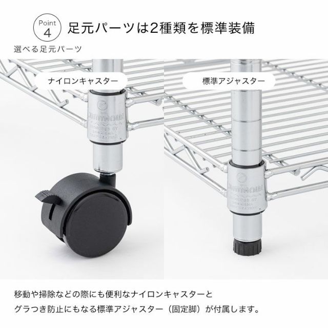 スチールラック 幅45cm 4段 ルミナスレギュラー 幅46×奥行46×高