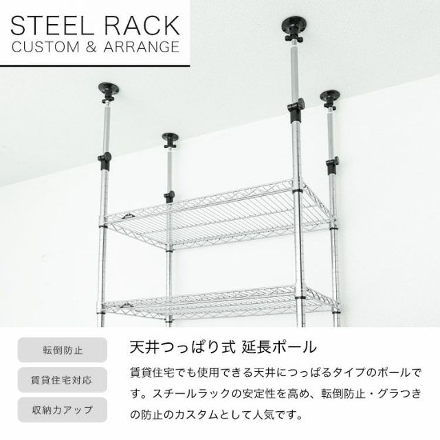 スチールラック 幅75cm 4段 ルミナスレギュラー 幅76×奥行46×高