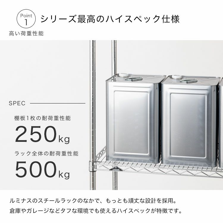 スチールラック 幅90cm 5段 ルミナスレギュラー 幅91.5×奥行46×高さ 