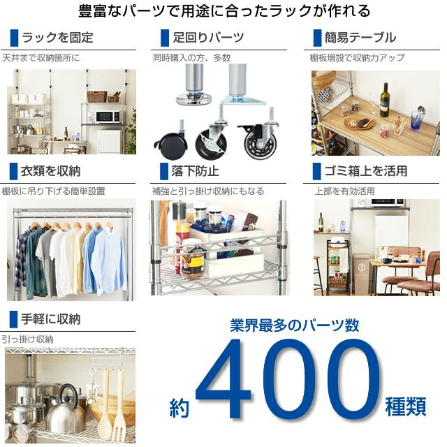 突っ張りラック 幅90cm 5段 ルミナスレギュラー スチールラック