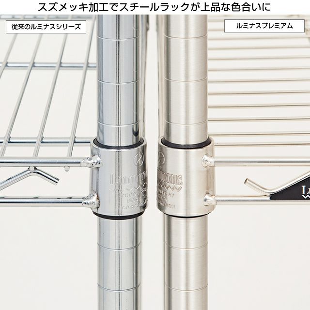 スチールラック 幅75cm 3段 ルミナスプレミアム 高度防錆素材 ソリッド棚 幅76×奥行46×高さ101cm ZWH-76903 | ルミナス クラブショップ