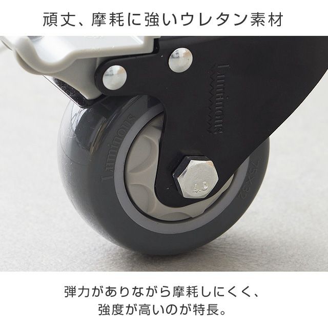打ち込み式ウレタンキャスター ルミナス スチールラック ポール